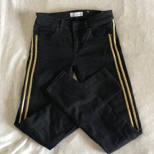Loft Gold accent black jeans